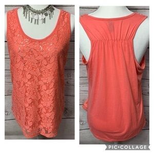 EUC Vanity Floral Lace Embellished Tank Top